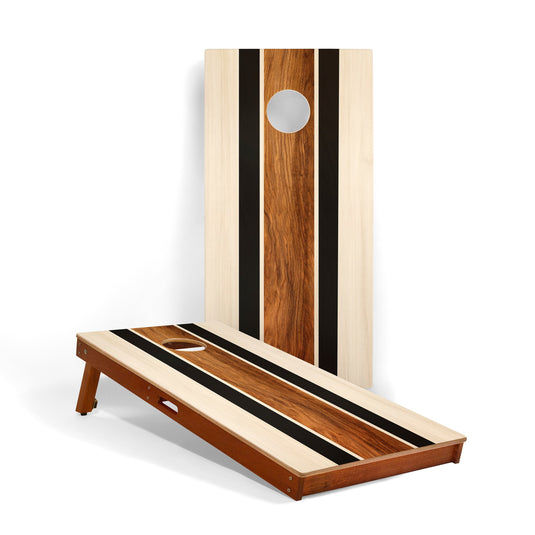 2ft x 4ft Graphic Wood Classic Cornhole Set | Natural Surf Beach Collection