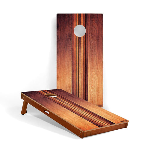 2ft x 4ft Graphic Wood Classic Cornhole Set | Natural Surf Beach Collection