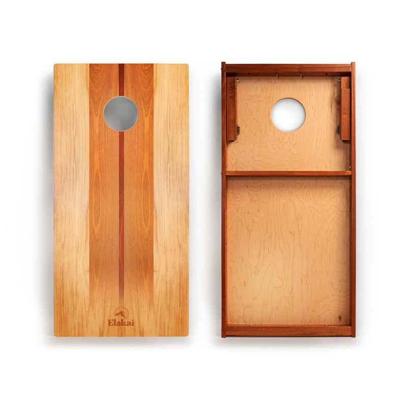 Load image into Gallery viewer, 2ft x 4ft Graphic Wood Classic Cornhole Set | Natural Surf Beach Collection
