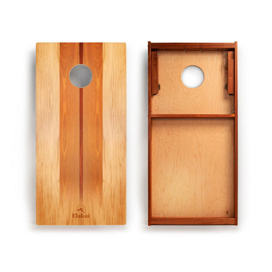 2ft x 4ft Graphic Wood Classic Cornhole Set | Natural Surf Beach Collection