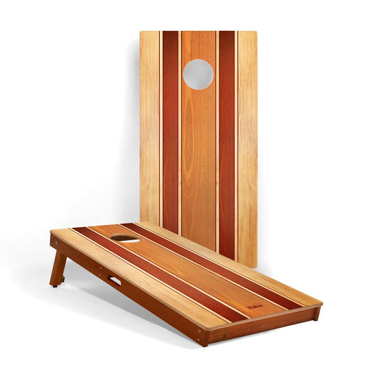 2ft x 4ft Graphic Wood Classic Cornhole Set | Natural Surf Beach Collection