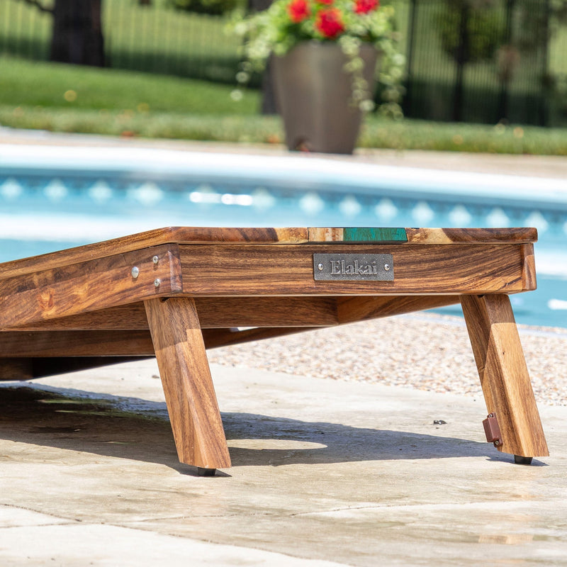 Load image into Gallery viewer, 2ft x 4ft Resin &amp; Wood Classic Cornhole Set | Live Edge River Collection
