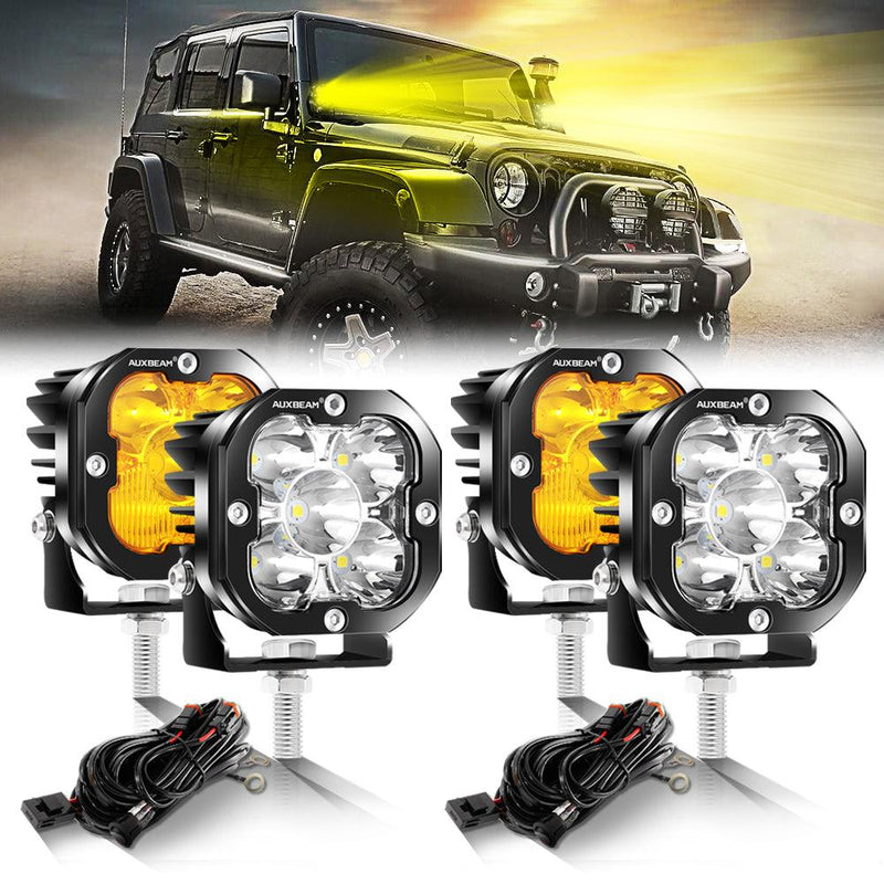 Load image into Gallery viewer, 3 Inch 80W 9600LM LED Pods Lights White&amp;Amber for JEEP
