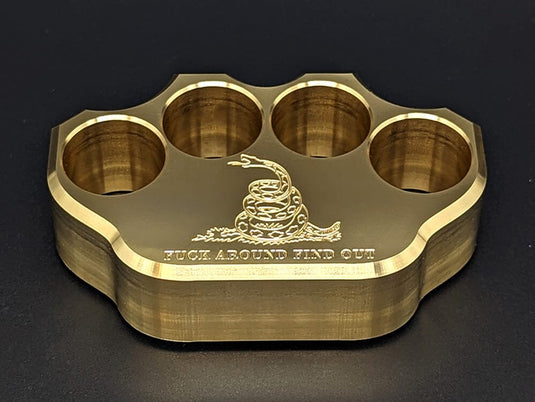 Milspin 2LB Brass Knuckle F*ck Around Find Out Paperweight