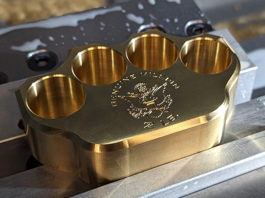 Milspin 2LB Brass Knuckle F*ck Around Find Out Paperweight