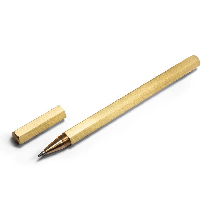 Load image into Gallery viewer, 2nd Amen EDC Pen Solid Brass Roller Ball Black Gel Ink Pen
