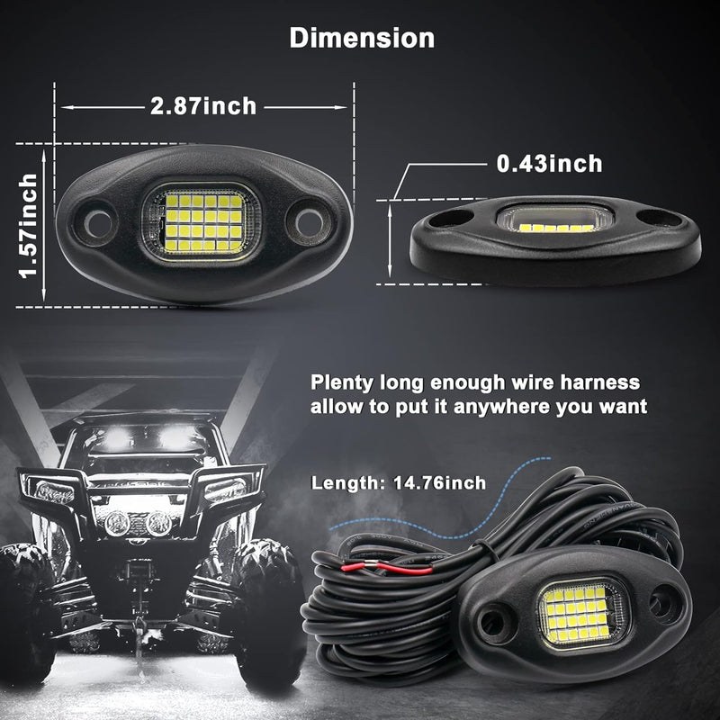 Load image into Gallery viewer, Platinum PURE WHITE 24 LED HIGH-INTENSITY ROCK LIGHTS 24 piece set
