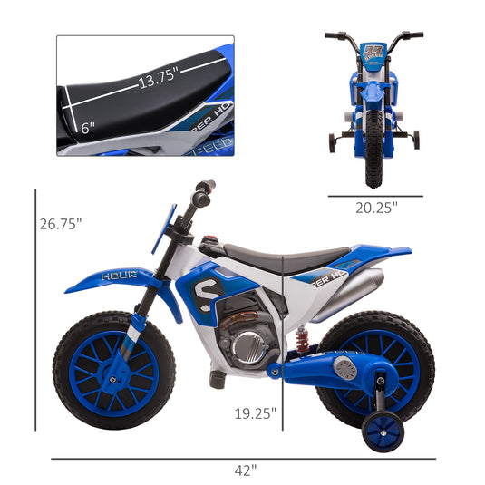 12V Rechargeable Dirt Bike Toy with Training Wheels - Perfect for Little Riders!