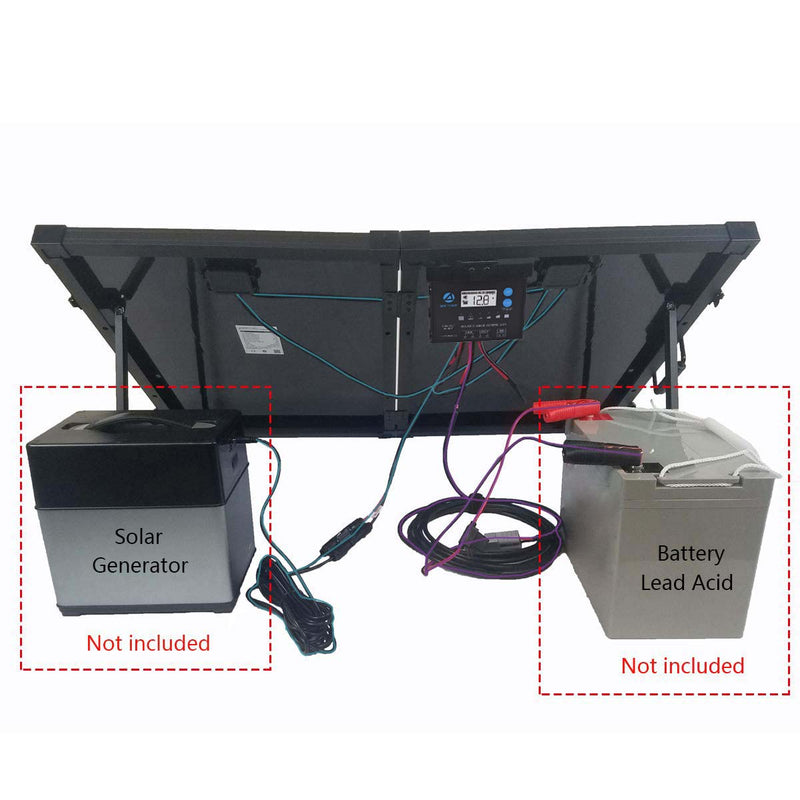 Load image into Gallery viewer, ACOPower 100w 12v Portable Solar Panel kit, Foldable Mono Suitcase, proteusX Waterproof 20A Charge Controller
