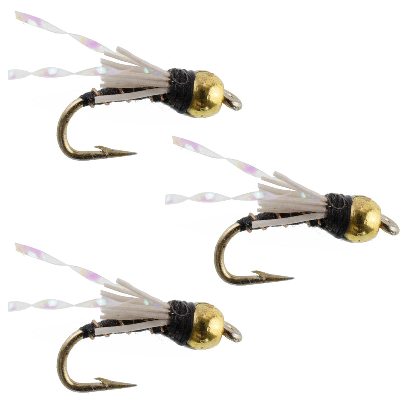 Load image into Gallery viewer, 3 Pack Beadhead Black 3 Dollar Dip Serendipity Wet Fly Fishing Flies - Hook Size 18
