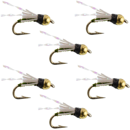 Beadhead Olive 3 Dollar Dip Serendipity Nymph - 6 Flies Size 18