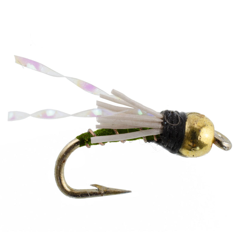 Load image into Gallery viewer, 3 Pack Beadhead Olive 3 Dollar Dip Serendipity Wet Fly Fishing Flies - Hook Size 16
