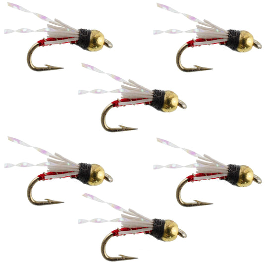 Beadhead Red 3 Dollar Dip Serendipity Nymph - 6 Flies Size 18