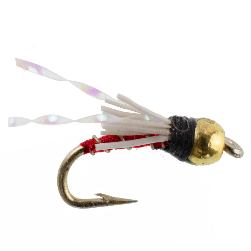Load image into Gallery viewer, 3 Pack Beadhead Red 3 Dollar Dip Serendipity Wet Fly Fishing Flies - Hook Size 16
