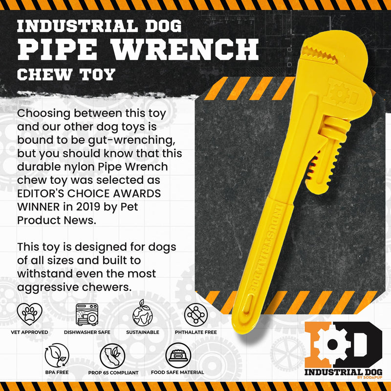 Load image into Gallery viewer, Pipe Wrench Nylon Dog Toy for Aggressive Chewers | USA Made | SodaPup
