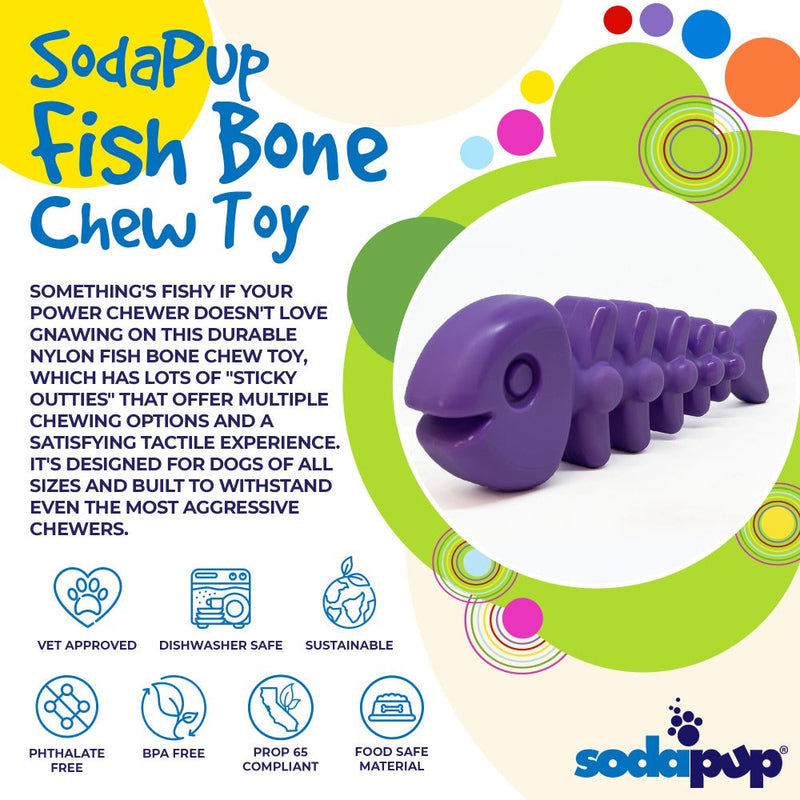 Load image into Gallery viewer, Fish Bone Nylon Dog Toy for Aggressive Chewers | USA Made | SodaPup
