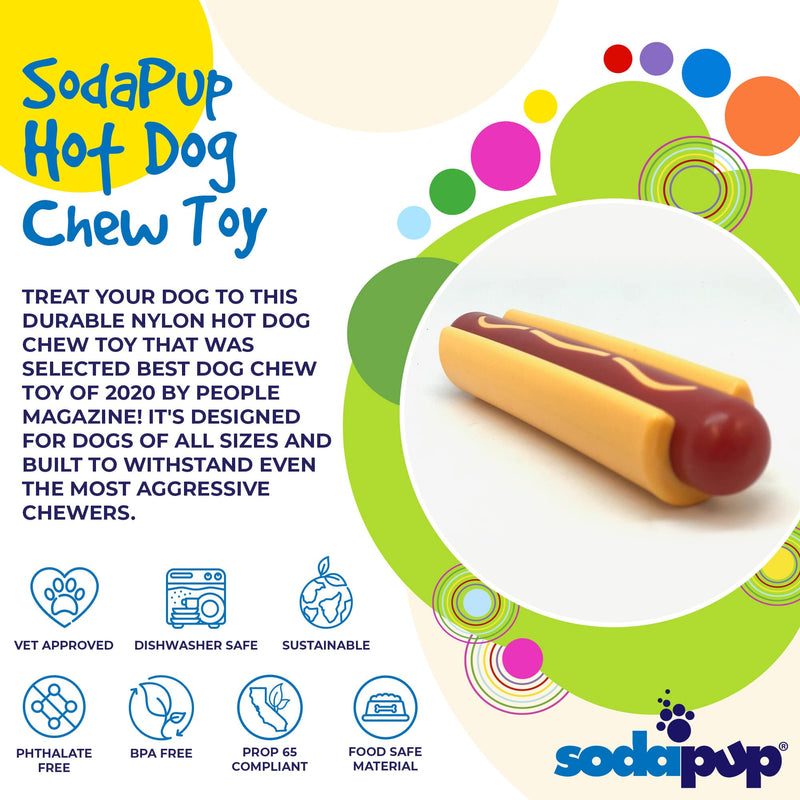 Load image into Gallery viewer, Hot Dog Nylon Dog Toy for Aggressive Chewers | USA Made | SodaPup
