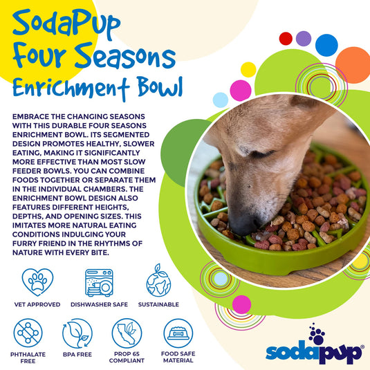 Four Seasons eTray - Shallow Slow Feeder Dog Bowl for Enrichment | USA Made
