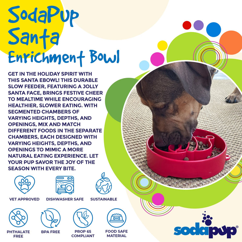 Load image into Gallery viewer, Santa Christmas eBowl Deep Slow Feeder Dog Bowl for Enrichment | USA Made
