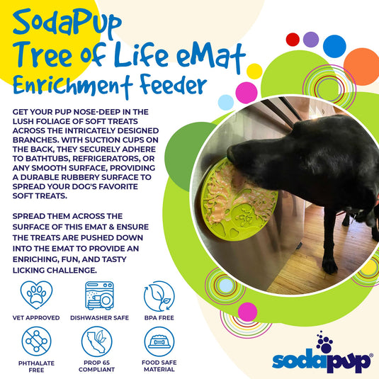 Tree of Life eMat - Enrichment Lick Mat For Dogs and Cats - With Suction Cups | Tree Design | USA Made