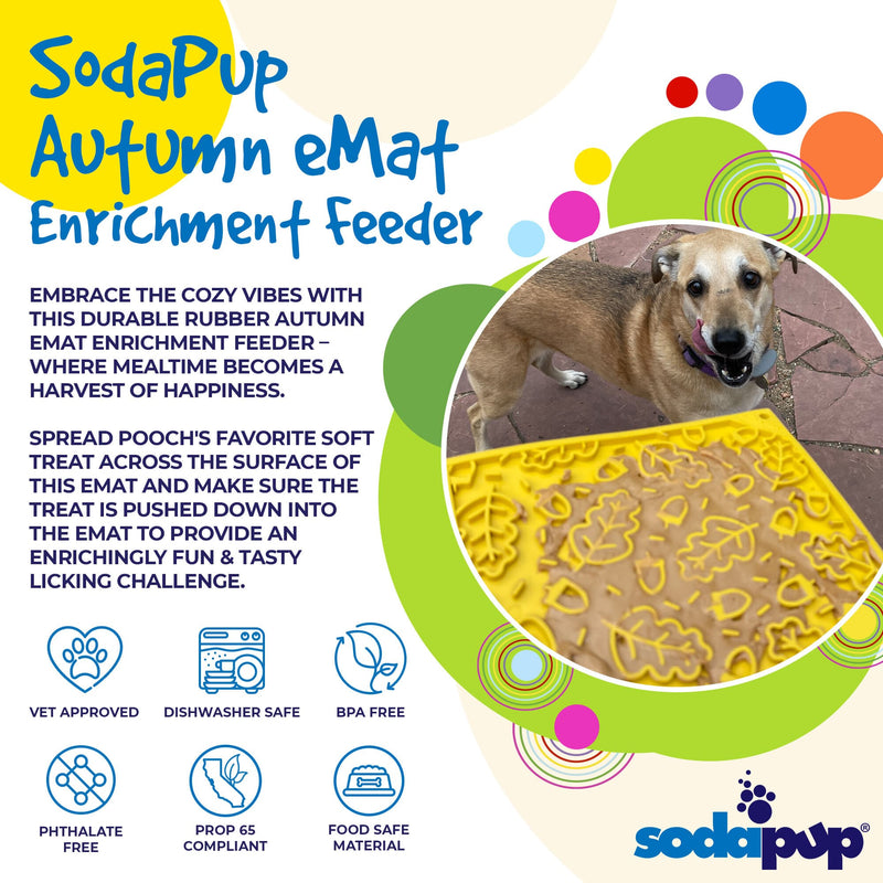 Load image into Gallery viewer, Autumn eMat - Enrichment Lick Mat For Dogs and Cats| Fall Leaves Design | SodaPup
