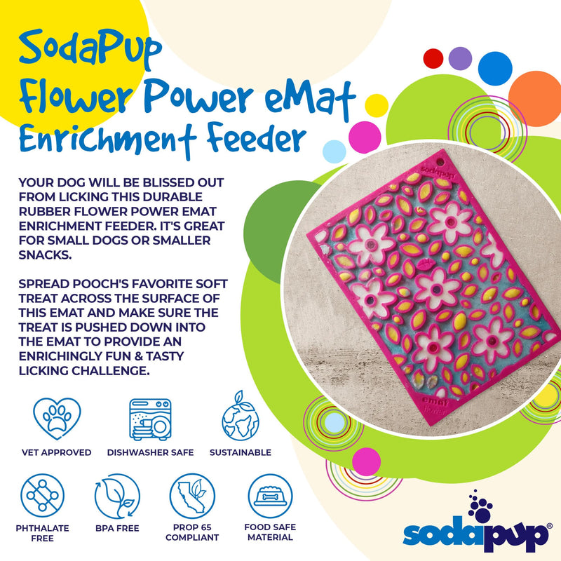 Load image into Gallery viewer, Flower Power emat - Enrichment Lick Mat for Dogs and Cats | Flower Design | USA Made
