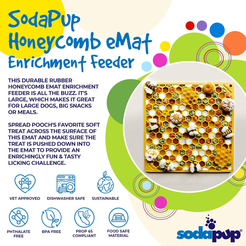 Load image into Gallery viewer, Honeycomb eMat - Enrichment Lick Mat for Dogs and Cats | eMat Enrichment Toy for Anxiety Relief | SodaPup
