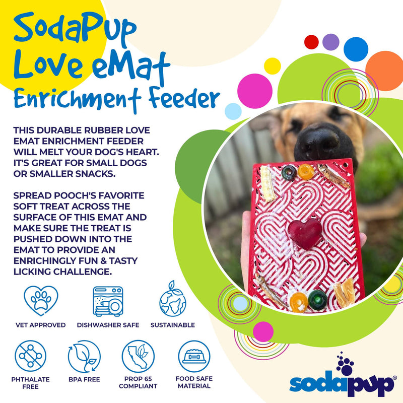 Load image into Gallery viewer, Love eMat - Enrichment Lick Mat for Dogs and Cats| Heart Design | SodaPup
