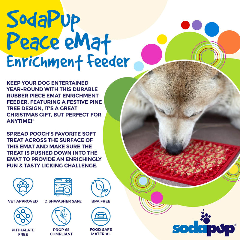 Load image into Gallery viewer, &quot;Peace&quot; Christmast Tree Dog Lick Mat | eMat Enrichment Lick Mat | SodaPup
