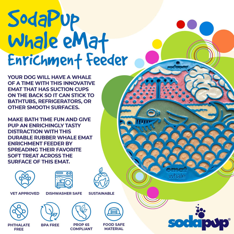 Load image into Gallery viewer, Whale eMat - Enrichment Lick Mat for Dogs and Cats - with Suction Cups | Whale Design | USA Made

