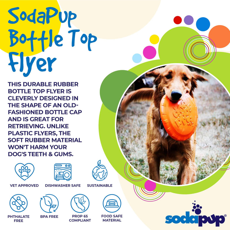 Load image into Gallery viewer, Bottle Top Flyer Rubber Frisbee for Dogs | Orange | Vet Approved | USA Made
