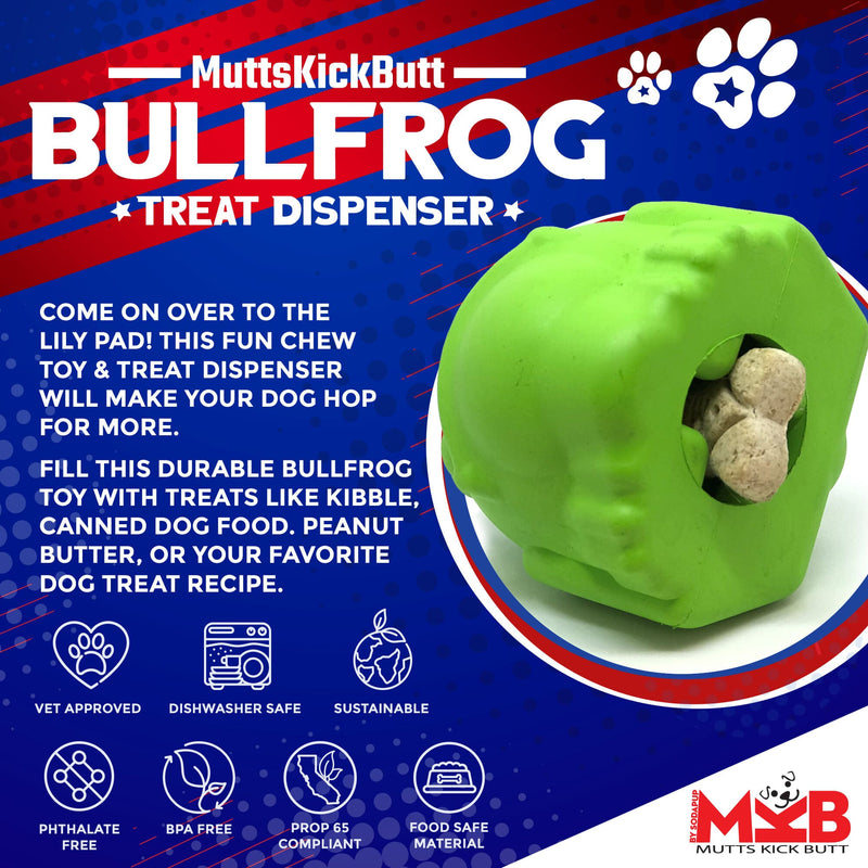 Load image into Gallery viewer, Bull Frog Dog Chew Toy &amp; Treat Dispenser - USA Made | SodaPup
