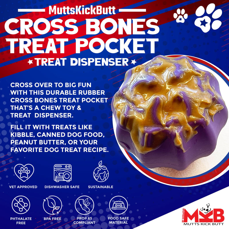 Load image into Gallery viewer, Cross Bones Bully Stick Holder &amp; Chew Toy for Heavy Chewers | Purple | USA Made
