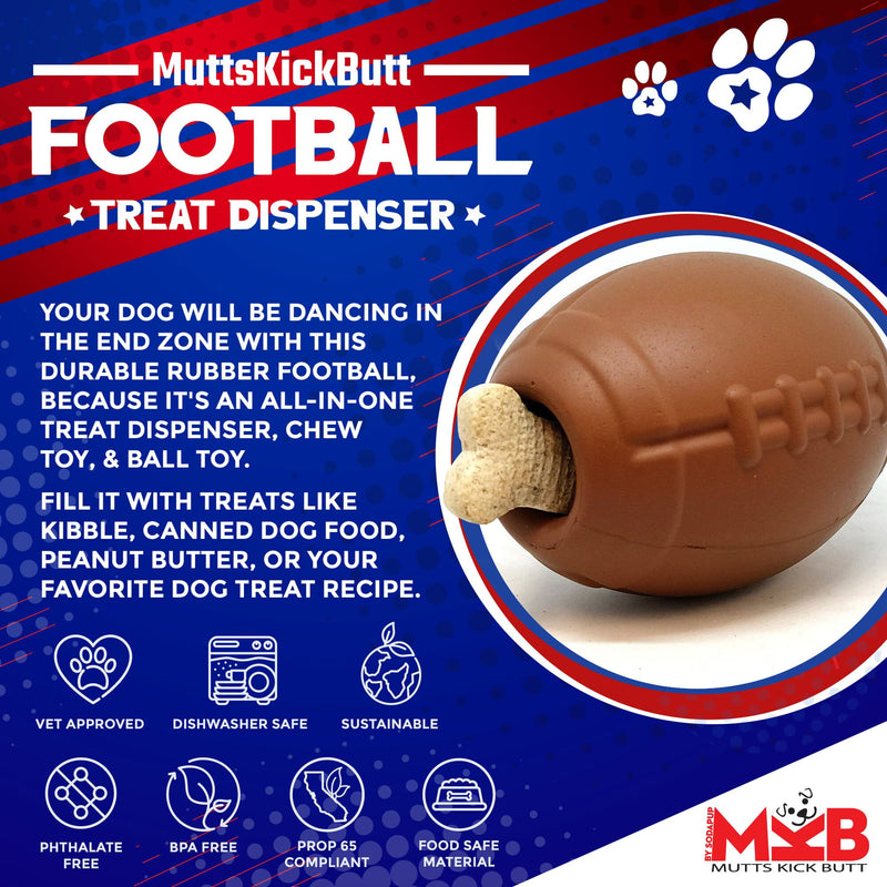 Load image into Gallery viewer, Football Dog Chew Toy &amp; Treat Dispenser - USA Made | SodaPup
