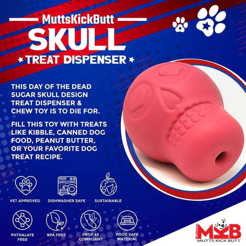 Load image into Gallery viewer, Sugar Skull Dog Chew Toy &amp; Treat Dispenser - USA Made | SodaPup
