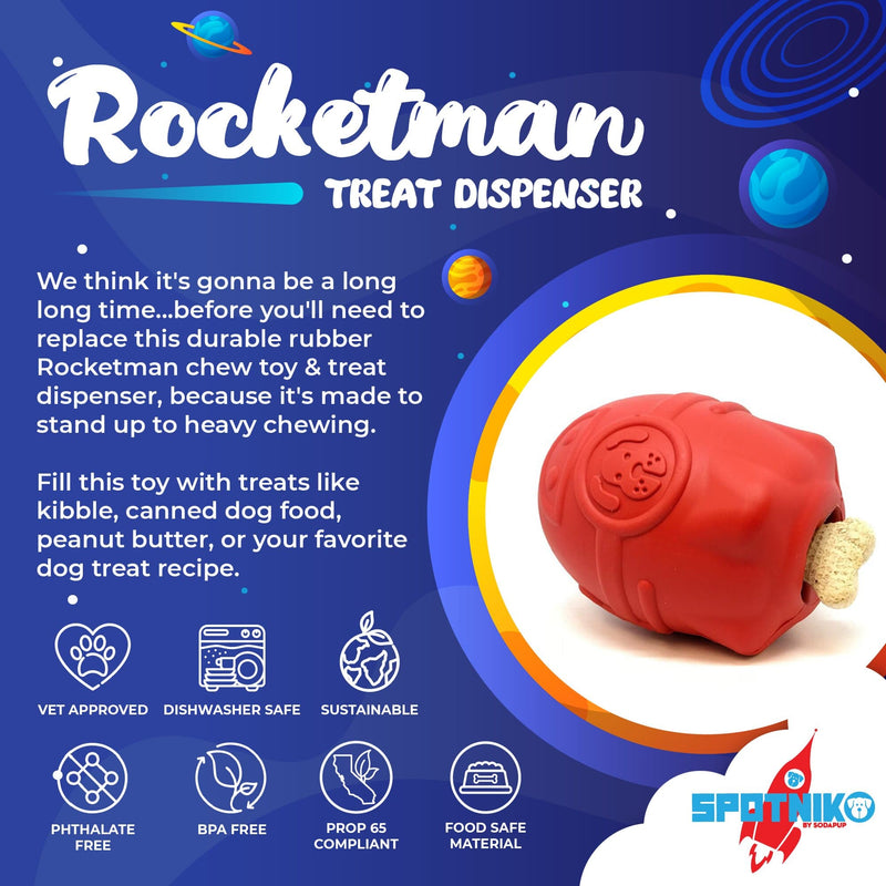 Load image into Gallery viewer, Rocketman Dog Toy - Durable Rubber Chew Toy &amp; Treat Dispenser | USA Made
