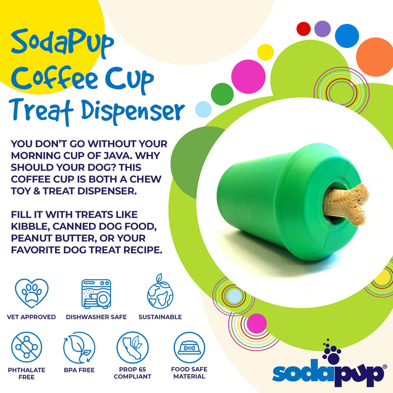 Load image into Gallery viewer, Coffee Cup Rubber Dog Chew Toy for Power Chewers | Treat Dispenser | USA Made

