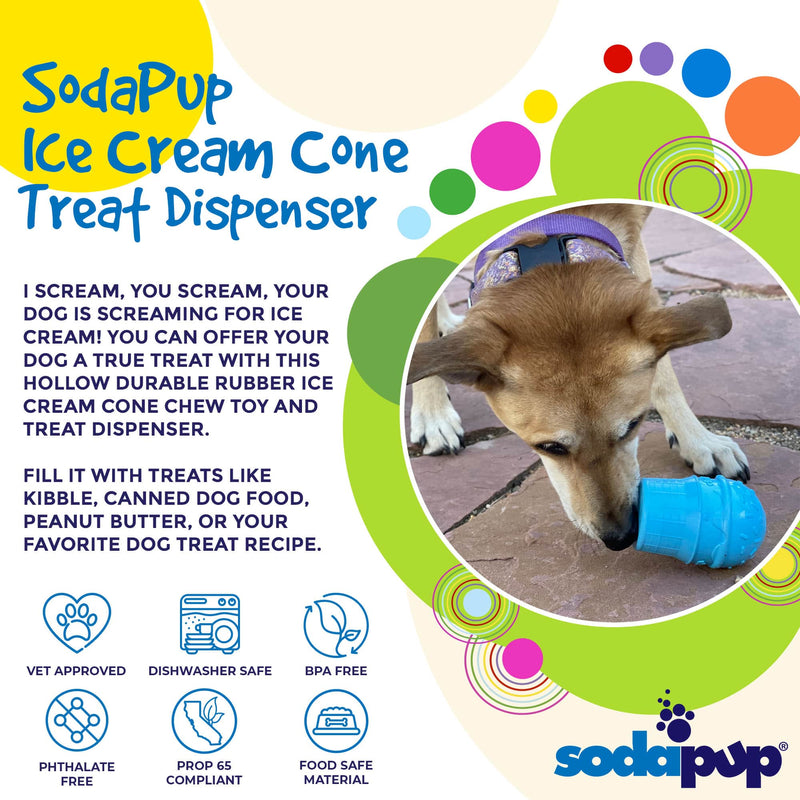 Load image into Gallery viewer, Ice Cream Cone Rubber Dog Chew Toy for Power Chewers | USA Made | SodaPup
