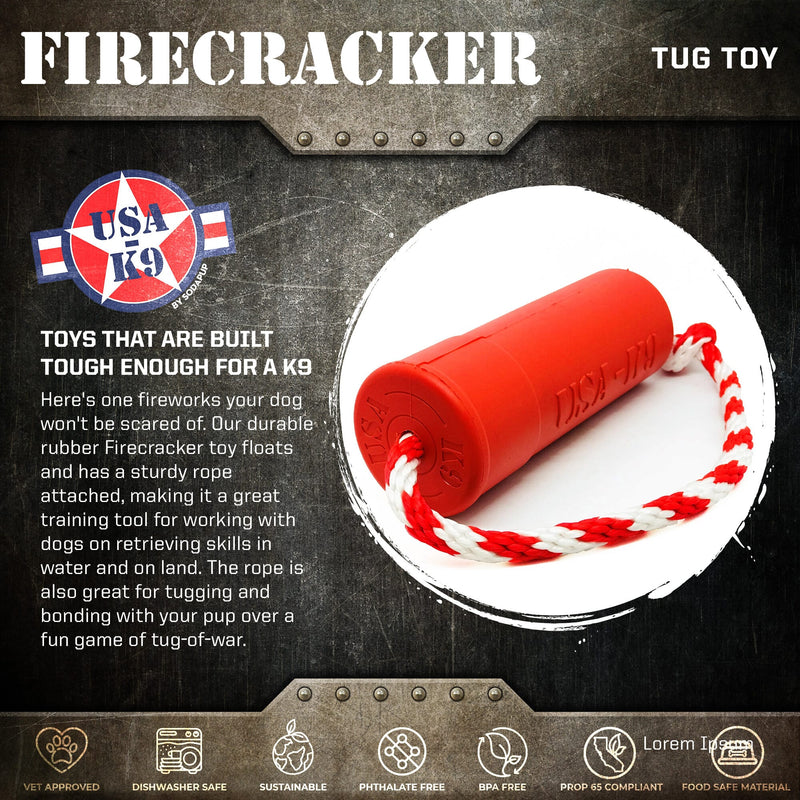 Load image into Gallery viewer, USA-K9 Firecracker Floating Training Dummy | K9 Handler Reward Toy | Red | USA Made
