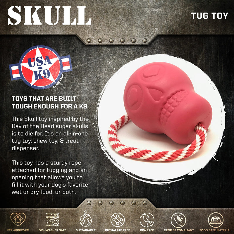 Load image into Gallery viewer, USA-K9 Skull Dog Chew Toy &amp; Treat Dispenser - Made in USA | SodaPup
