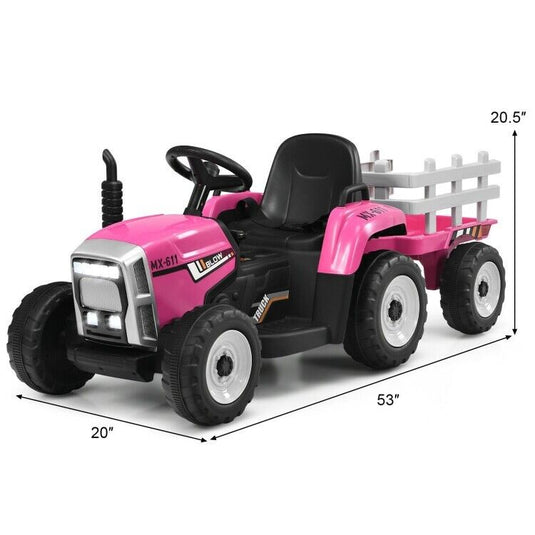 3-Gear-Shift Ride-On Tractor Car for Kids with Ground Loader - Battery Powered (12V)