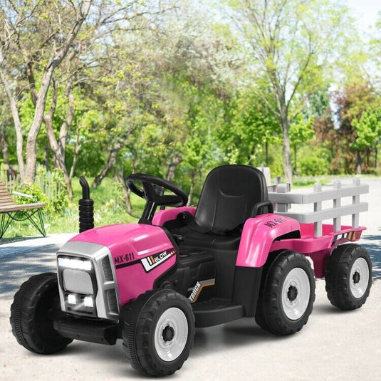 3-Gear-Shift Ride-On Tractor Car for Kids with Ground Loader - Battery Powered (12V)