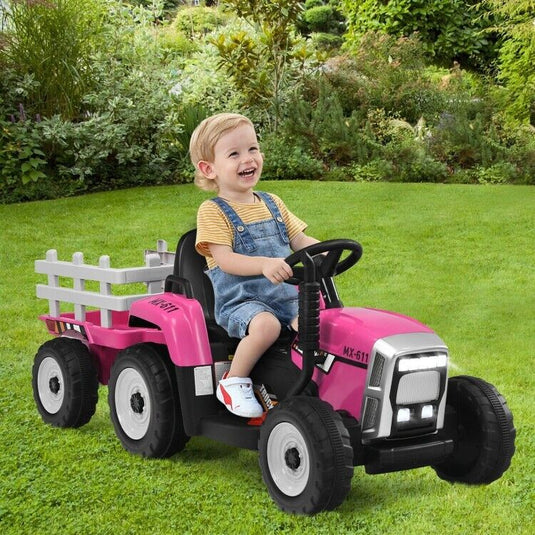 3-Gear-Shift Ride-On Tractor Car for Kids with Ground Loader - Battery Powered (12V)