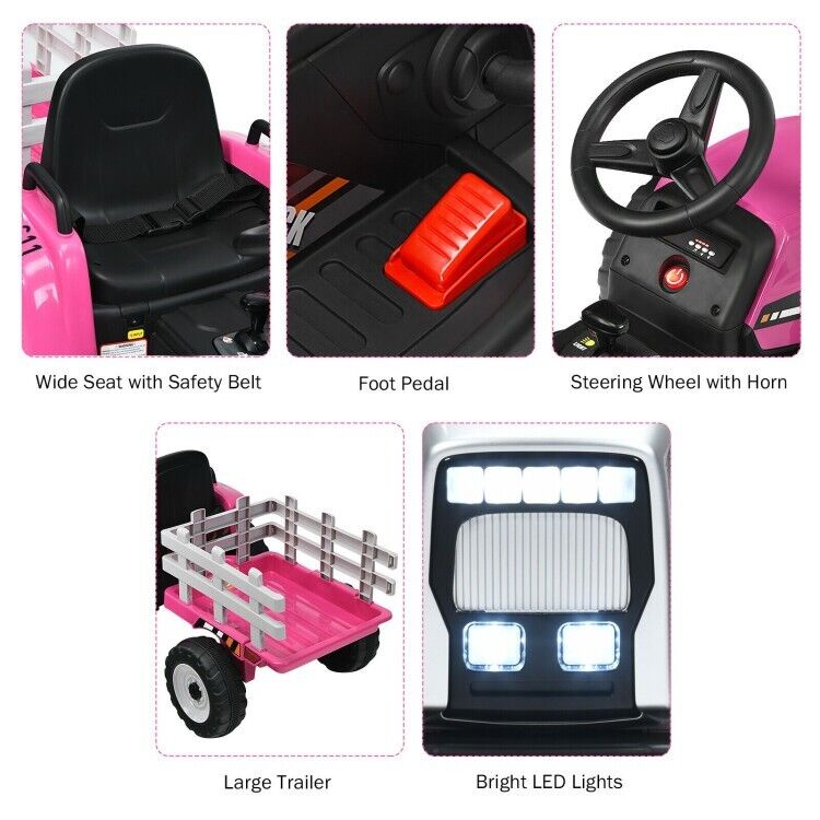 Load image into Gallery viewer, 3-Gear-Shift Ride-On Tractor Car for Kids with Ground Loader - Battery Powered (12V)
