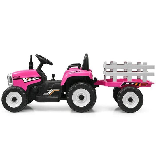 3-Gear-Shift Ride-On Tractor Car for Kids with Ground Loader - Battery Powered (12V)
