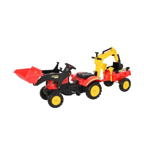 3-in-1 Kids Ride-On Excavator/Bulldozer: Pedal Car Digger Toy for Forward Movement