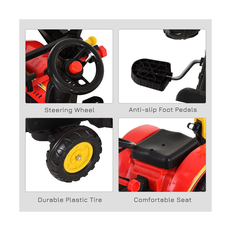 Load image into Gallery viewer, 3-in-1 Kids Ride-On Excavator/Bulldozer: Pedal Car Digger Toy for Forward Movement
