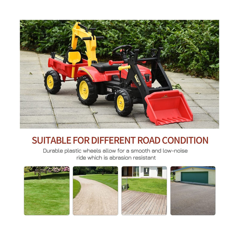 Load image into Gallery viewer, 3-in-1 Kids Ride-On Excavator/Bulldozer: Pedal Car Digger Toy for Forward Movement
