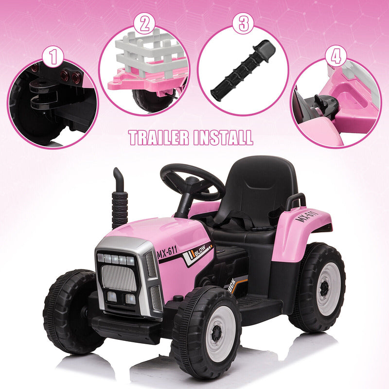 Load image into Gallery viewer, 3-Speed Electric 12V Tractor Ride-On Car for Kids with Remote Control
