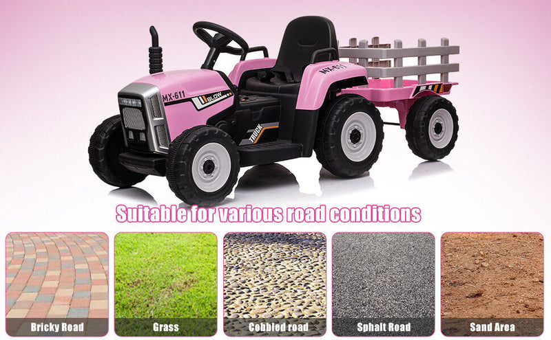 Load image into Gallery viewer, 3-Speed Electric 12V Tractor Ride-On Car for Kids with Remote Control
